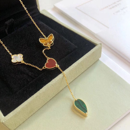 [⭐Sparkve]Sparkve SPRING 4 MOTIFS ROSE GOLD NECKLACE