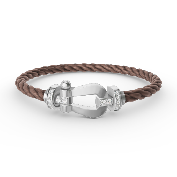 [⭐Sparkve]FORCE LARGE HORSESHOE HALF DIAMOND BRACELET SILVER