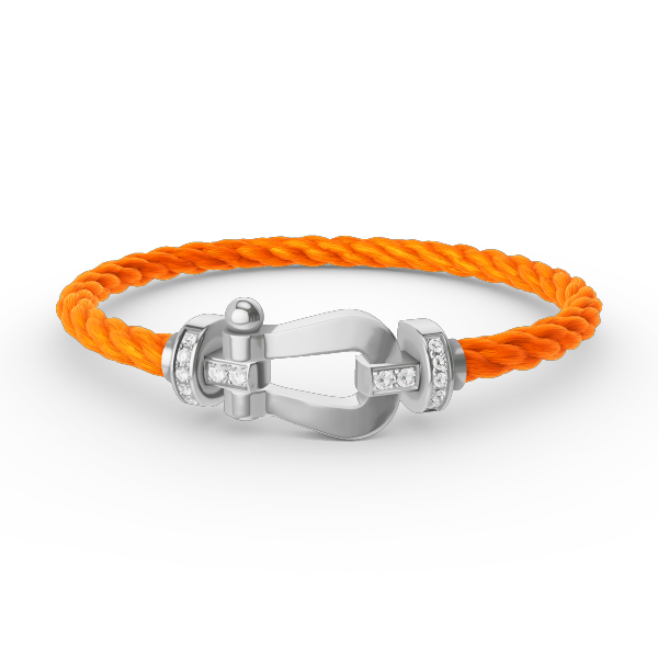 [⭐Sparkve]FORCE LARGE HORSESHOE HALF DIAMOND BRACELET SILVER