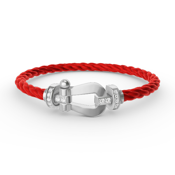 [⭐Sparkve]FORCE LARGE HORSESHOE HALF DIAMOND BRACELET SILVER