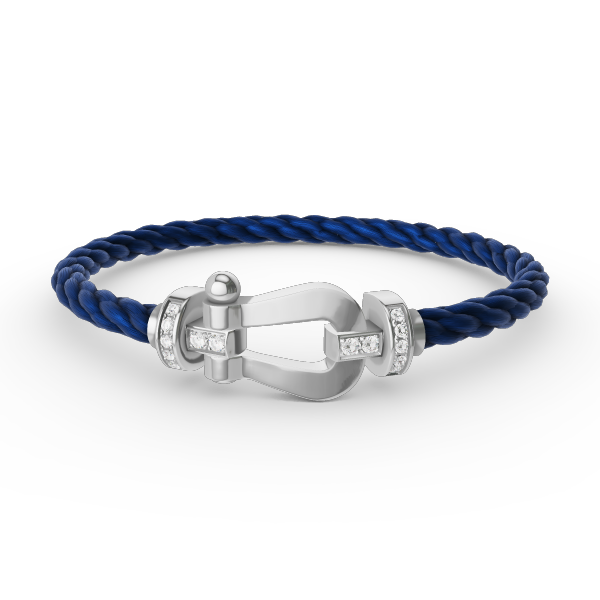[⭐Sparkve]FORCE LARGE HORSESHOE HALF DIAMOND BRACELET SILVER