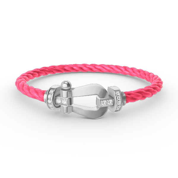 [⭐Sparkve]FORCE LARGE HORSESHOE HALF DIAMOND BRACELET SILVER