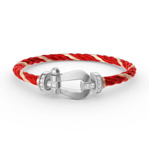 [⭐Sparkve]FORCE LARGE HORSESHOE HALF DIAMOND BRACELET SILVER