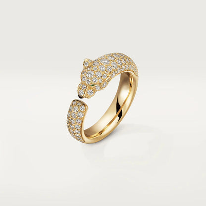 [⭐Sparkve]PANTHERE PINK GOLD DIAMOND RING
