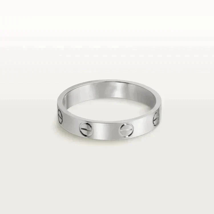 [⭐Sparkve]LOVE RING 4MM 1 DIAMOND SILVER