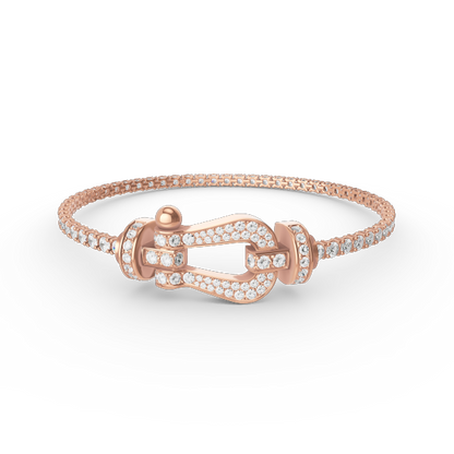 [⭐Sparkve]FORCE  LARGE HORSESHOE FULL DIAMOND TENNIS BRACELET