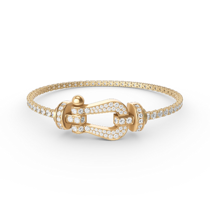 [⭐Sparkve]FORCE  LARGE HORSESHOE FULL DIAMOND TENNIS BRACELET